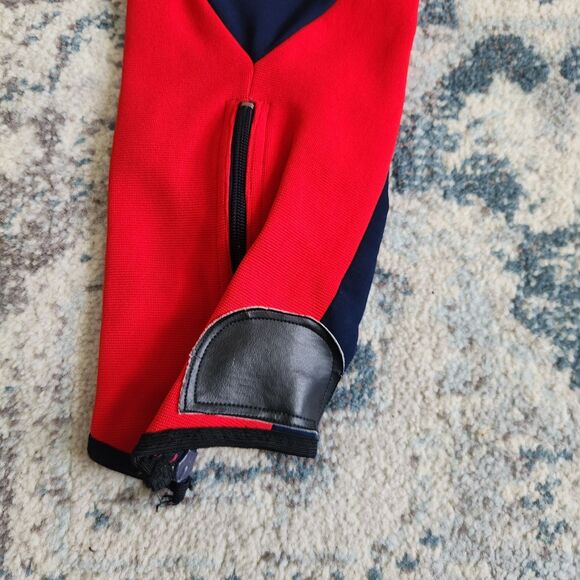 ROFFE Navy And Red Stretch Ski Snow Pant Vintage Zip Ankles - Picture 10 of 13